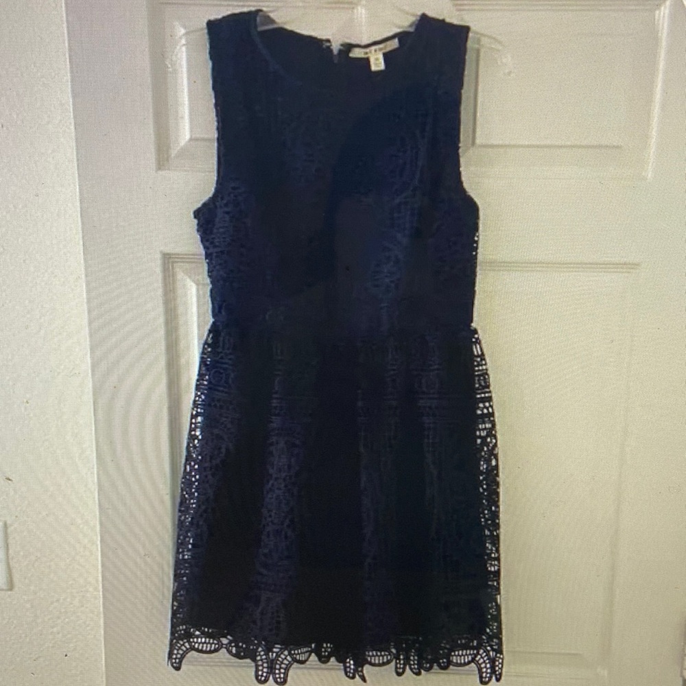 Navy Lacy Sleeveless Dress